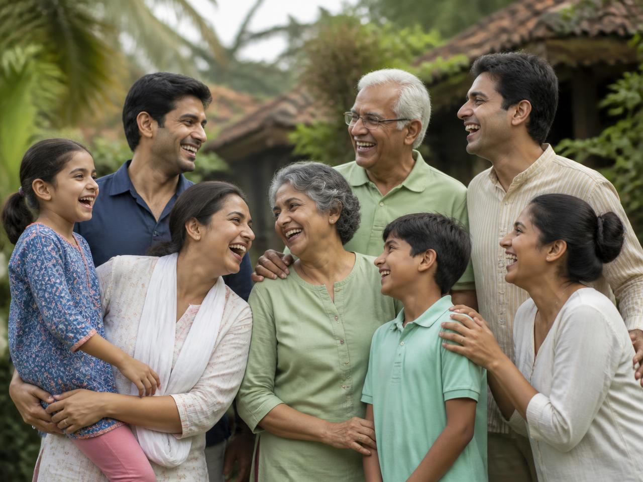 Family laughing together at the PHZ Rainbow Life retreat
